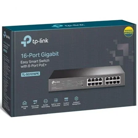 TP-Link TL-SG1016PE Switch Gigabit de 16 puertos con 8 puertos PoE+